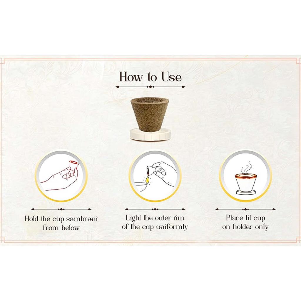 Zed Black Loban Sambrani Premium Cups for Pooja and Home Rituals, Fragrant Dhoop Cups for Meditation, Pack of 2X12 Cups