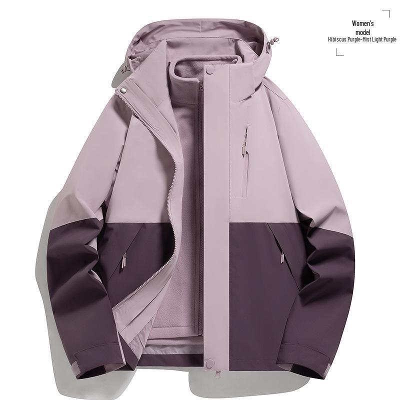 6XL Unisex 3-in-1 Ski Jacket Set: Thickened, Detachable for Autumn/Winter