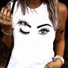 Summer Round Neck 3D Printed Top Fashionable Casual Sleeveless Women's Tank Tops