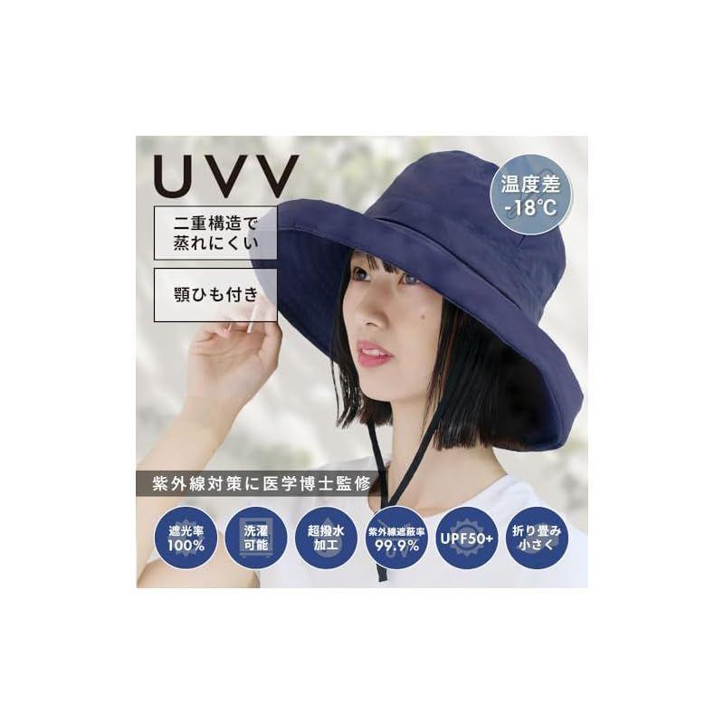 Used [New] Hat for Women and Men, Wide Brim, UV Cut, UPF50+, 99.9% UV Shielding, 100% Light Blocking, Heat Shielding -18, Double Layer Structure,