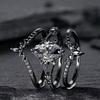 Luxe Mode Set Ring Gun Zwart Ingezette Gekleurde Diamanten Ring Europees en Amerikaans Ins Verlovingssieraden Damesring