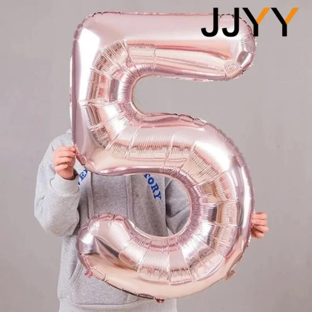 Foil Number Balloons Party Decorations for Birthday Wedding Baby Shower Festive Supplies Air Inflation Balloons