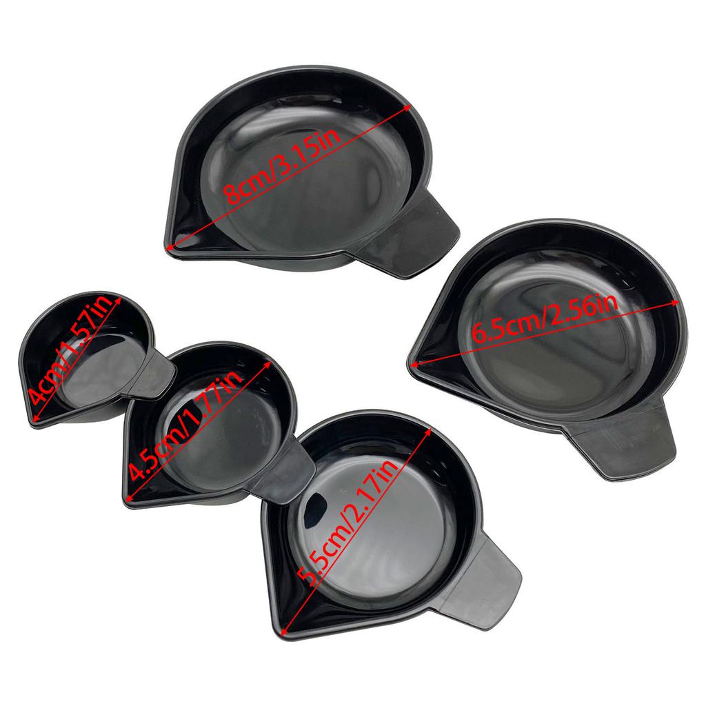 Pack Of 5 Plastic Weighing Bowls Trays For Liquids And Powders With Narrow Spout In Various Size For Kitchen And Lab Use