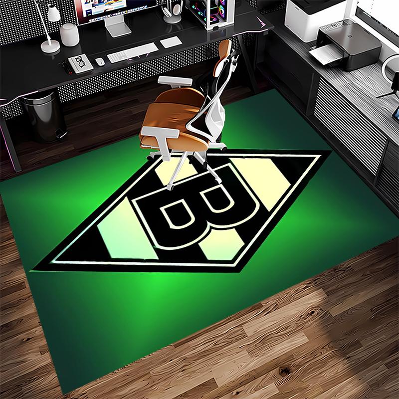1pc Borussia Monchengladbach Logo Print Area Rug - Soft,Washable Non-Slip Indoor Mat for Office Chairs,Living Room,Home Office Decorative Rug