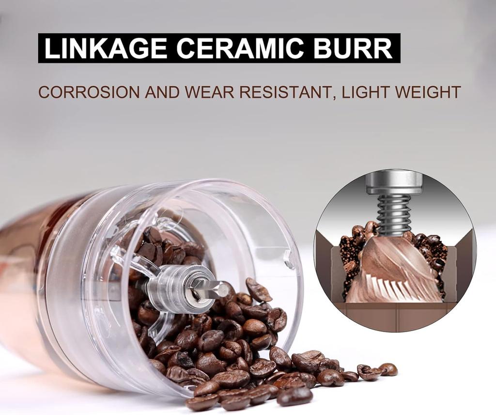 Upgrade Portable Electric Burr Coffee Grinder Cafe bean Grind Adjustable Burr Mill with 5 Precise Grind Setting