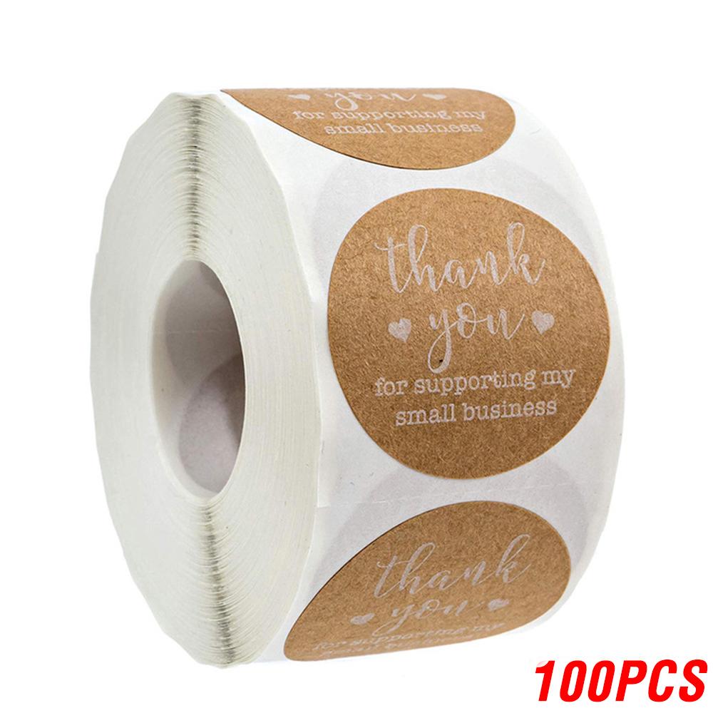 100-500pcs Thank You Sticker Love Scrapbook Sticker Envelope Packaging Stamp Handmade Stationery Label Kraft Paper Stickers