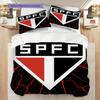 Sao Paulo FC Pattern Bedding Quilt Set Quilt Cover Pillowcase Home Decoration Birthday Gift (1 * duvet cover + 2 * pillowcase, without core)