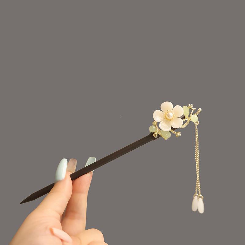 2026 Retro Tassel Wood Hairpin for Hanfu & Qipao