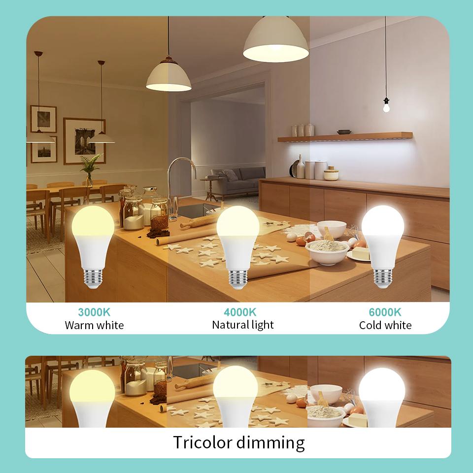 6PCS LED Bulb AC220V E27 E14 B22 3W 6W 9W 12W 15W 18W 20W Low Energy Consumption Living Room Home Energy Saving LED Light Bulbs