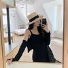 New Arrivals Open Run Women Slim Fit Sleeveless Long Dress And Cardigan Set