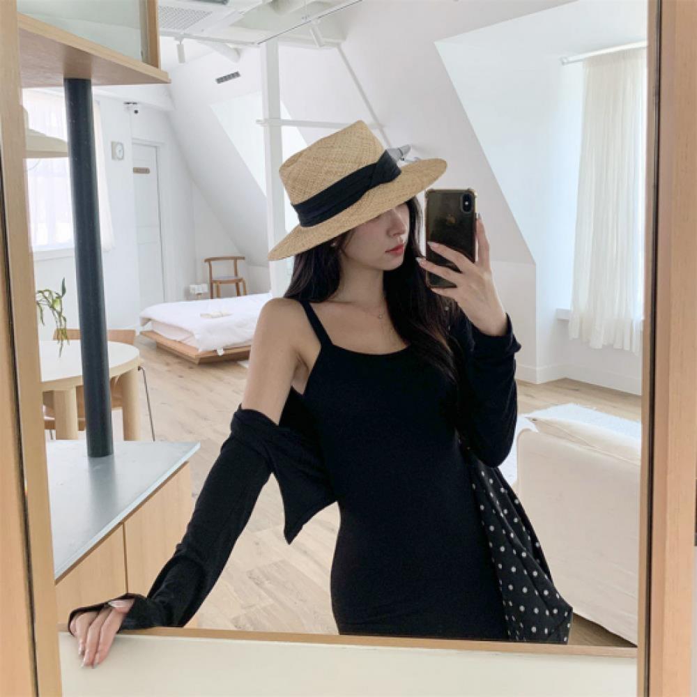 New Arrivals Open Run Women Slim Fit Sleeveless Long Dress And Cardigan Set
