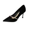 NEW Black High Heels Women's 2024 New Thin Heel Hollow Pointed Single Shoes Sexy Baotou Woman Fashion High-heeled Shoes