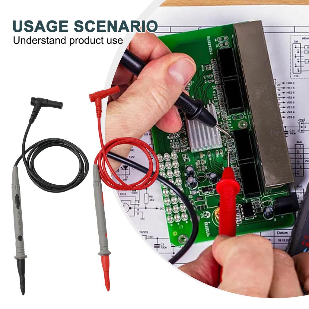 20A 1000V Multimeter Test Heads Needle Pin Digital Multi Meter Head Wire Pen Cable Kit Multimeter Voltmeter Silicone Tester Kit