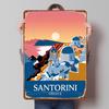 Santorini Greece Travel Tinplate Poster Custom Wall Art Vintage Metal Signs Retro Tin Plaque for Home and Decoration Room Decor