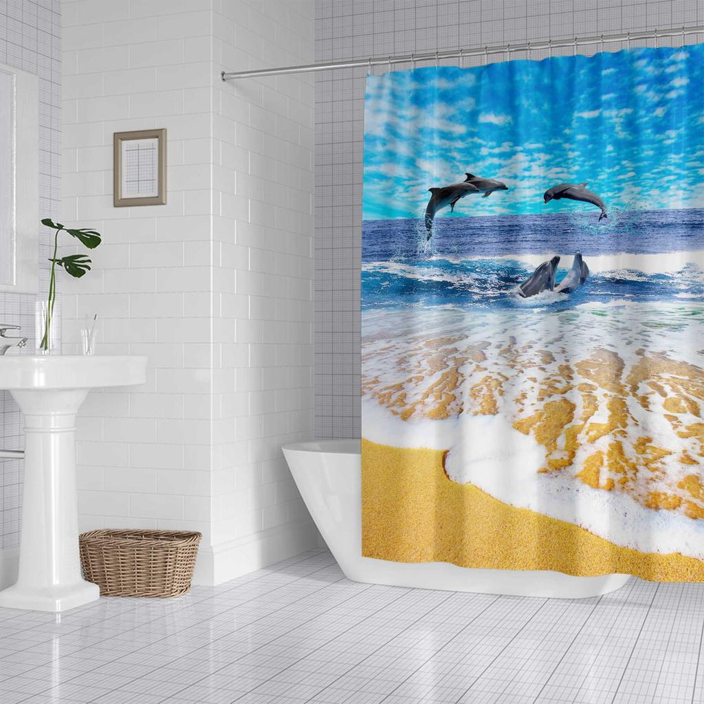 JINRUN Bathroom Thickened Waterproof Curtain Mildew Proof Shower Curtain Shower Partition Curtain Shower Curtain Bathroom Curtain Free Perforation