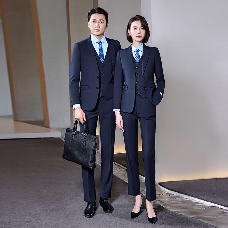 

Men s Dark Blue Business Suit Set 38