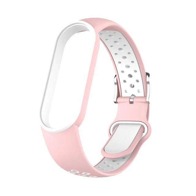 Silicone Strap for Xiaomi Mi Band 3 4 5 6 7 Bracelet Sport Miband 6 7Replacement Wristband Double Buckle Correa Belt Accessorise