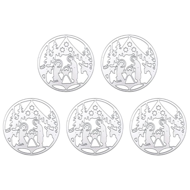 5 Pcs Christmas Tree Cutting Dies Embossings Stencils Christmas Metal Die Cuts for DIY Scrapbooking Card Decoration