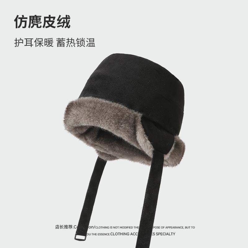 Imitation Rabbit Fur Big Head Circumference Bucket Hat Autumn and Winter Plush Versatile Show Small Face Warm Thickened Fashion Basin Hat