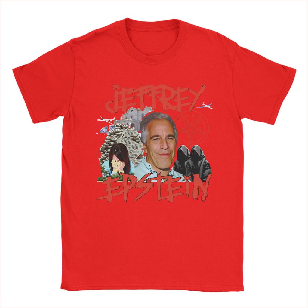 Funny Jeffrey Epstein T-Shirts for Men Crewneck Cotton T Shirts  Short Sleeve Tees Summer Men and Women High Quality Clothes