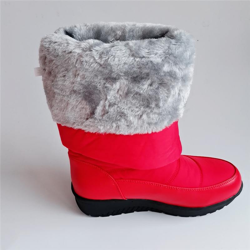 Warm Fur Plush Down Snow Boots Winter Shoes Women Mother Platform Waterproof Fashion Casual Knee High Boots Size 44 Comfortable