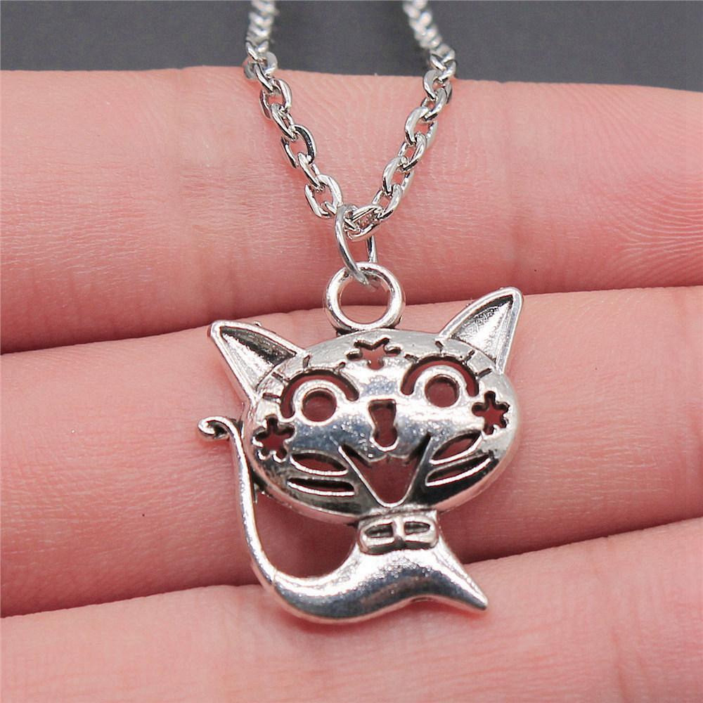 Pet Dog Cat Pendant Antique Bronze Metal Choker Necklace for Women New Arrival Gift