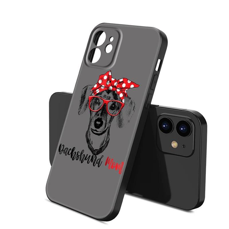 Dackel Hund Liebe Handyhülle für Apple iPhone 13 12 Mini 11 Pro XS Max XR X 8 7 6S 6 Plus SE 2022 2020 5S 5 Weiche Schwarze Hülle