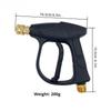 Short Handle High Pressure Washer Gun Single Water Gun Aluminum Alloy with 5 Nozzles & Karcher Adapter for Car Washing Garden