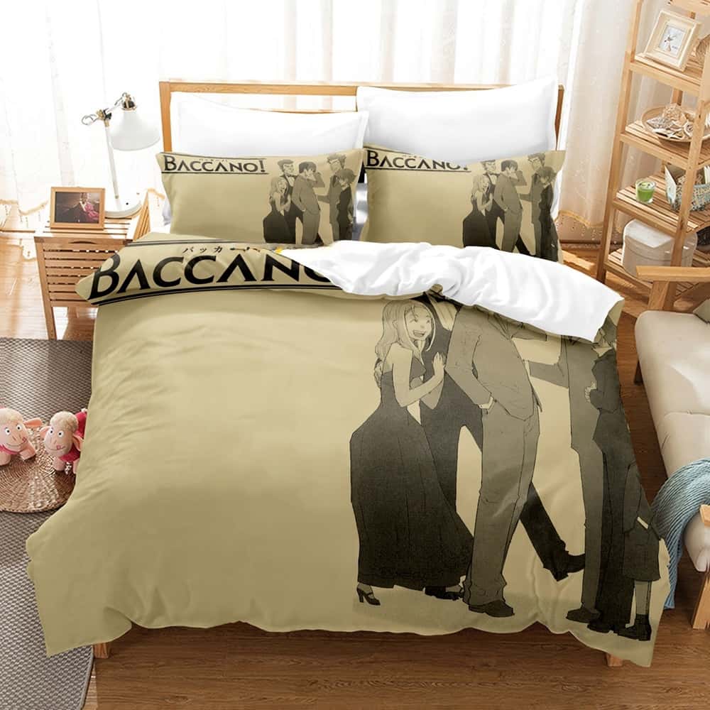 

Baccano! Bedding Set Single Twin Full Queen King Size Bed Set Adult Kid Bedroom Duvet Cover Sets 3D Print Bed Sheet Set EU single(135x200cm)