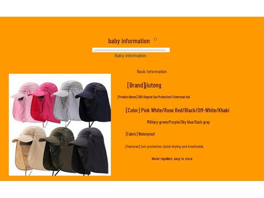 Men's Summer Sun Hat with UV Protection & Face Cover for Outdoor Activities