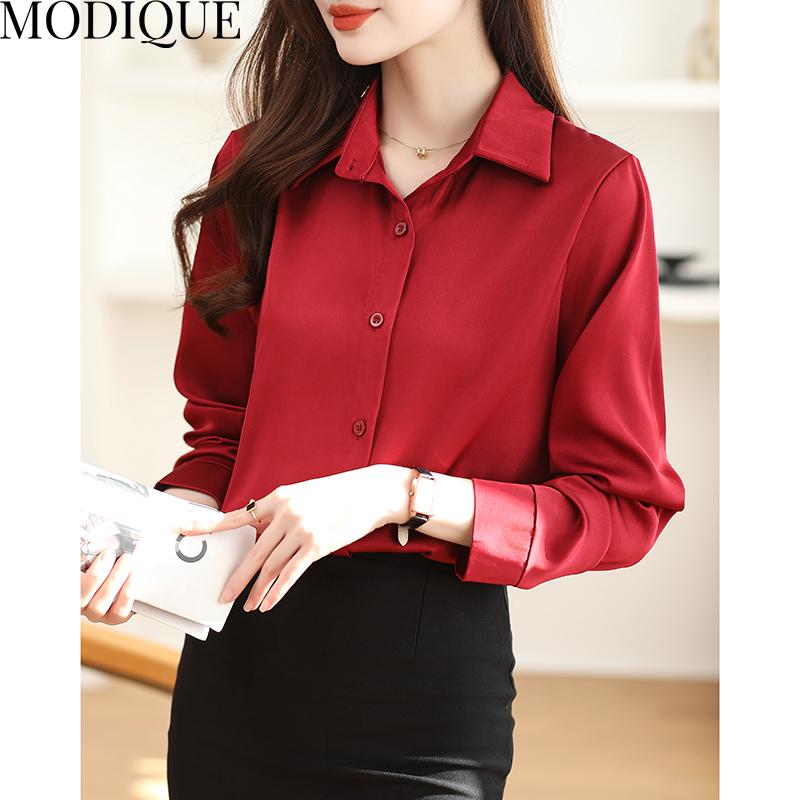 MODIQUE Spring Summer Plus Size Women Loose Casual Office Cotton Linen Chiffon Solid Color Blouse Shirts Lady Basics Oversize V-Neck Long Sleeve Coats