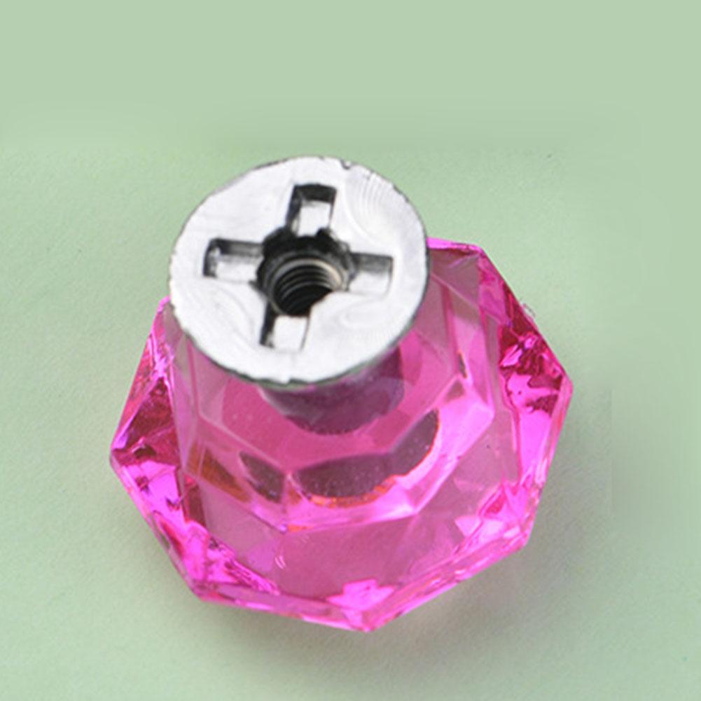 6pcs Colorful Crystal Diamond Drawer Handle Cabinet Acrylic Handle Decorative Knobs Easy To Install,Each Piece Come With A Screw