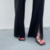 Miss Biggie Fashion Plus Size Figure Flattering Slim-Fit Versatile Four-Sided Bullet High Waist Slit Small Horn Pants