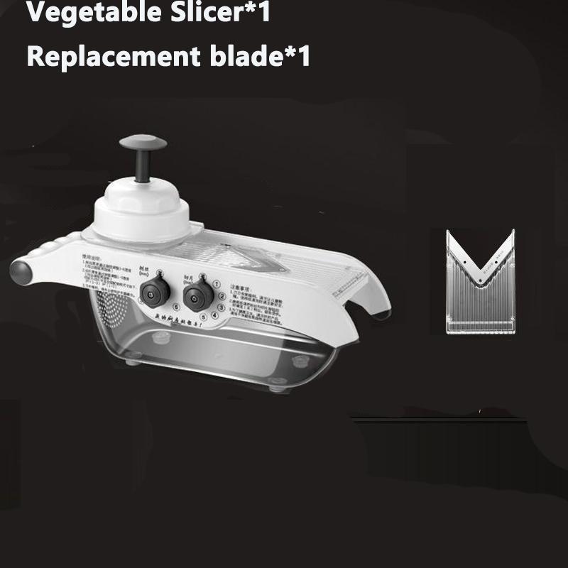 1pcs Vegetable Slicer With Basket UltraSharp V Blade Multifunctional Fruit Potato Carrot Cutter Slicer for Kitchen Gadget