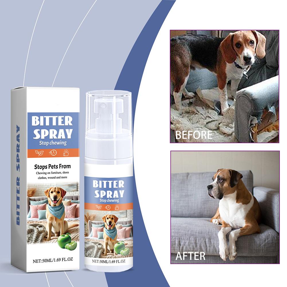 50 ML No Chew Spray for Dogs Bitter Spray -Free Dog Pet Deterrent Bitter Spray Dog Training & Behavior Aids Spray