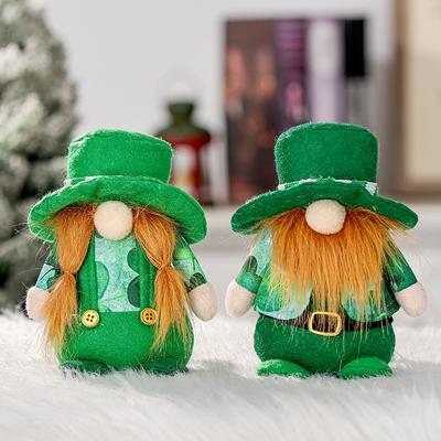 St Patrick Day Accessories Rudolph Doll Irish Festival Clover Gnome Faceless Doll Home Party Decor Saint Patrick Ornaments Gifts