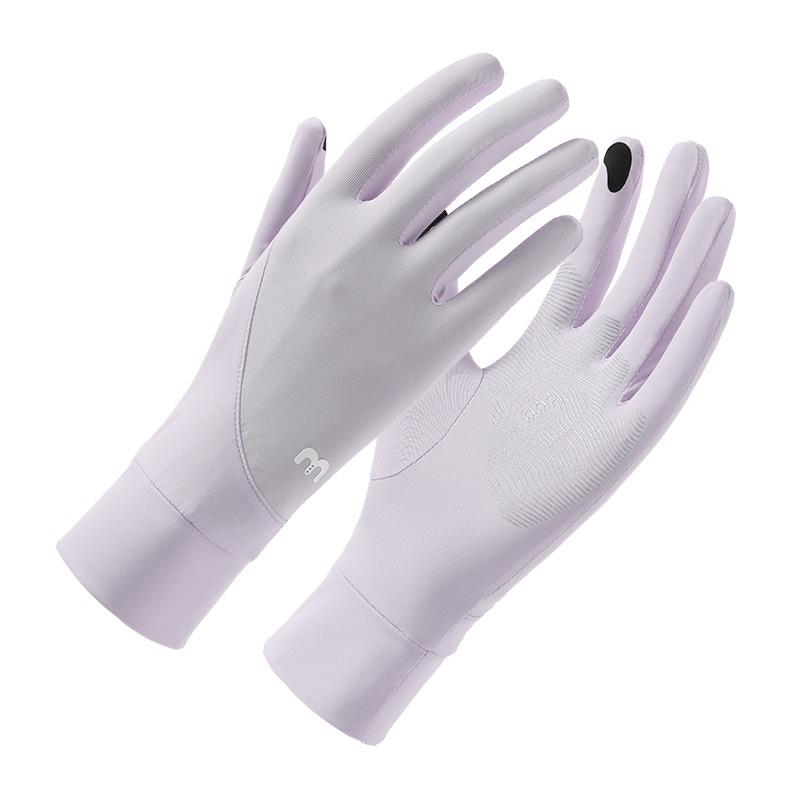 Sunscreen Gloves Summer Women UV Protection Color Matching Outdoor Touch Screen Non-slip Driving Sports Cycling Original Yarn Ice Silk Gloves
