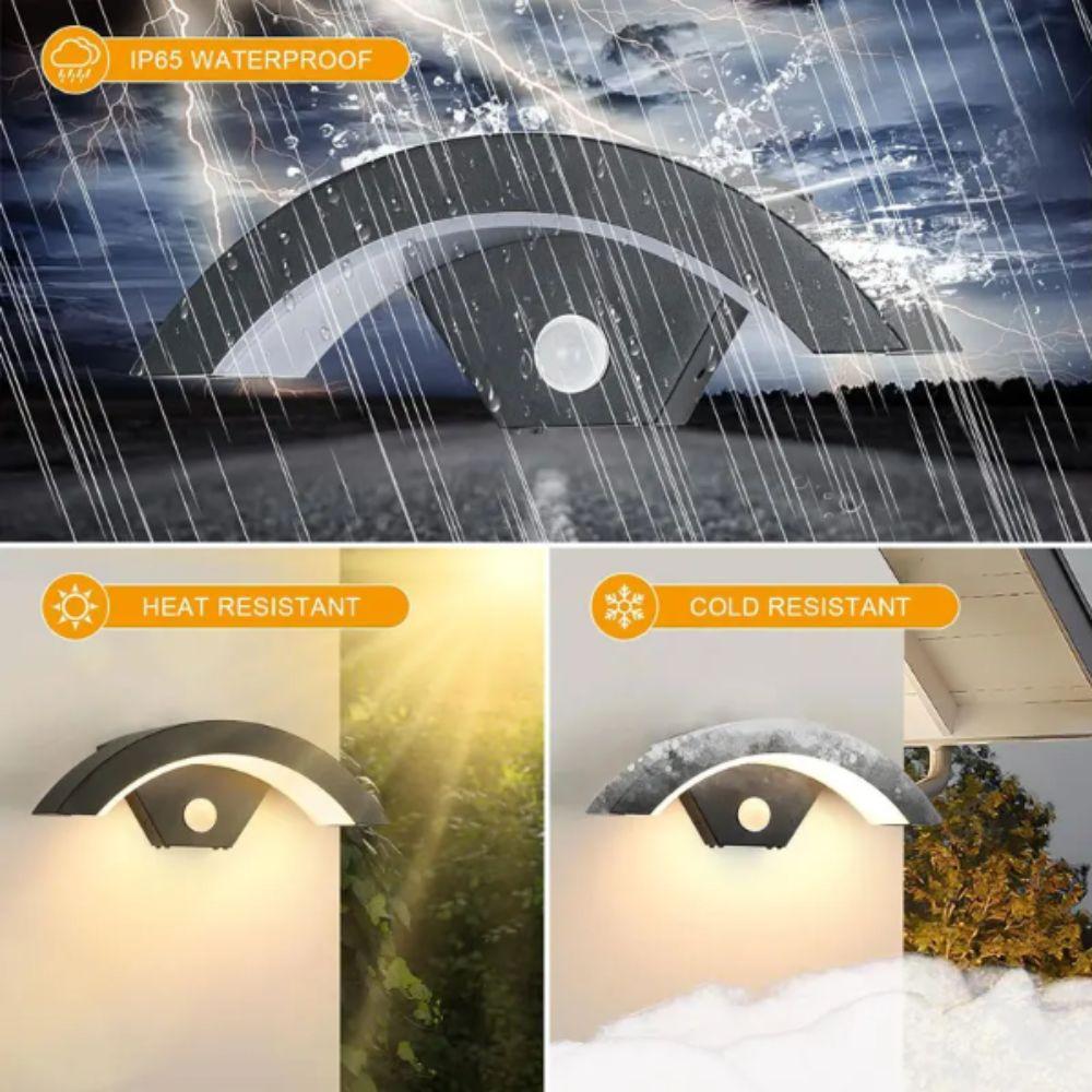 Modern Design LED Wall Lamp Waterproof Induction Waterproof Wall Light LED Motion Sensor Human Body Sensing Light Balcony