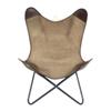 Khaki Canvas Butter Fly Chair – шкіряне bkf крісло, крісло для відпочинку з підлокітником
