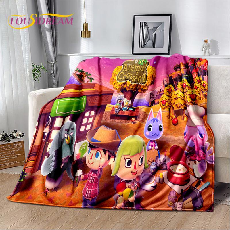 Manta de dibujos animados de Animal Crossing New Horizons, manta suave para el hogar, dormitorio, cama, sofá, Picnic, viaje, oficina, manta para niños