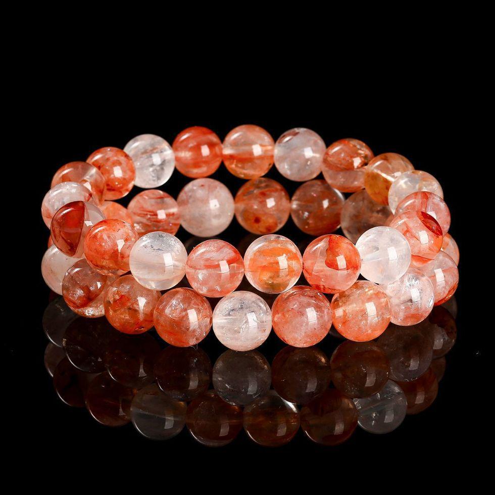 Women's Two-Color Koi Flower Crystal Bead Bracelet - High Quality Accessory
