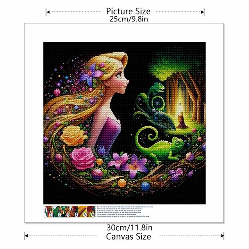 DIY Diamond Painting Round Diamond Beautiful Princess Full Diamond Mosaic Home Decoration Painting Cross Stitch Kit