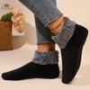 Women's Winter Home Floor Socks Warm Fuzzy Socks with Non Slip Grip Stretch Velvet Slippers Floor Socks