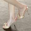 Sexy Slingback Slip On Back Strap Sandals Women Fashion Bowknot Open Toe 6CM 8CM Gladiator High Heels Party Dress Shoes