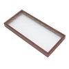 Rectangle Tea Serving Tray Walnut Glass Robust Wooden Glass Tea Tray for Cake Bread Breakfast Snack