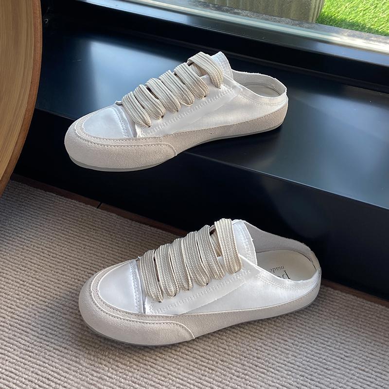 Women Flats Mules Shoes Casual Sport Sandals Summer Slippers New 2025 Trend Slingback Sneakers Woman Walking Lace Up Flip Flops