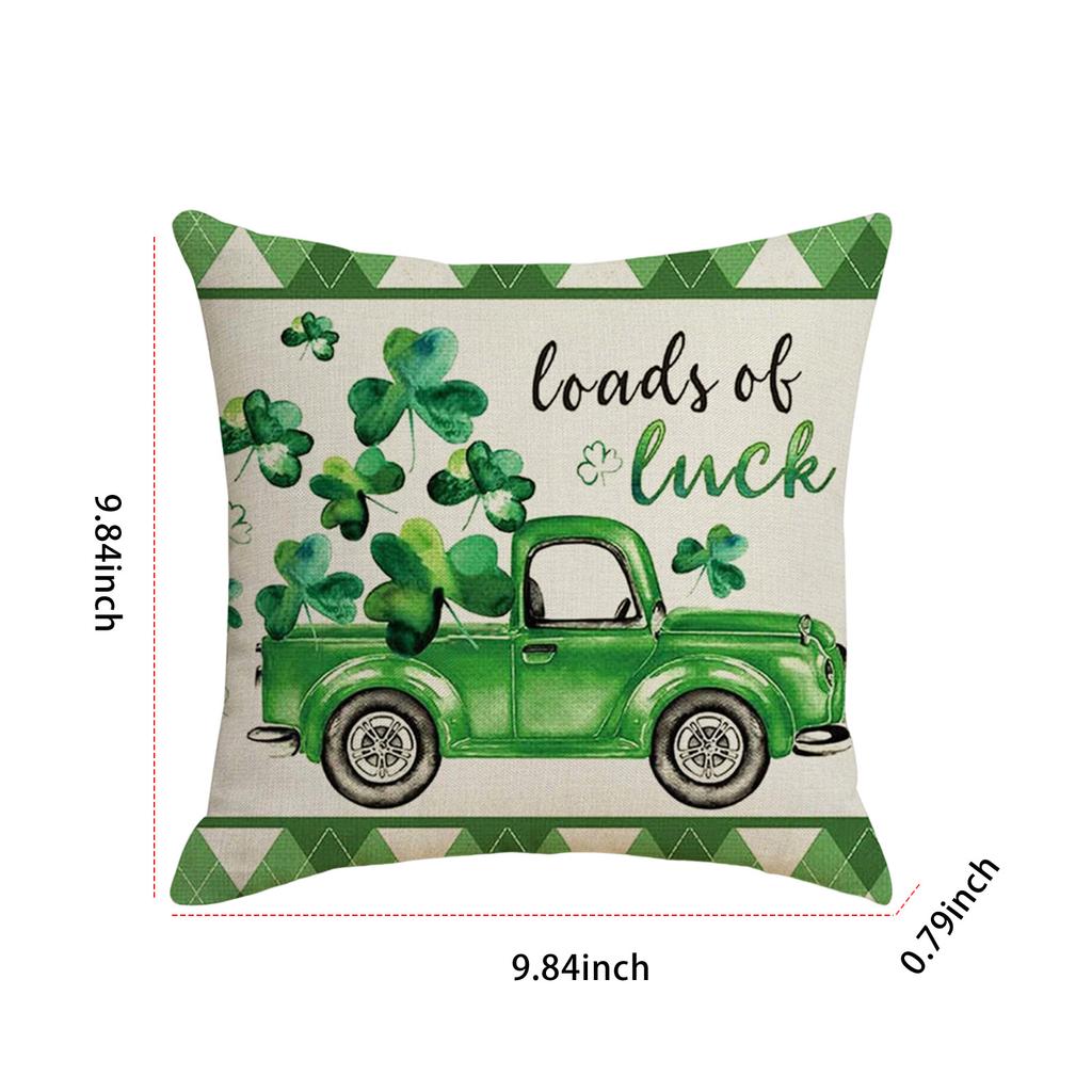 NEW St Patricks Day Four-Leaf Throw Pillow Cover Multi-Purpose Green Plant Pattern Cushion Sleeve for Sofa Living Room Couch Bed