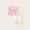 Girls Short Sleeve Pants Suit With Comfortable Material And Summer Style For Kids