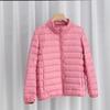 Winter New Light Down Jacket Women's Short Plastic Stand-Up Collar Hooded Lightweight Thin White Duck Down Jacket