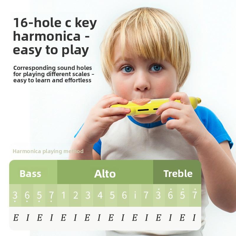 Children's Harmonica Toy Baby Musical Instrument Harmonica Early Education Small Trumpet Enlightenment Exercise Whistle Training